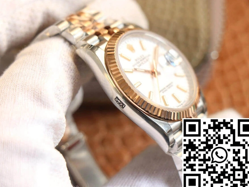 Datejust Rose Rolex Dial M126231-0017 White EW Factory Gold 0228